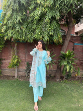 Enchanting Sky Blue Embroidered Suit - ATTIREPRET - Brands Kahani